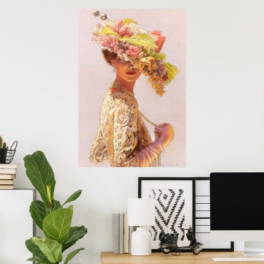 Romantic Lady Victoriaans Decor Poster (Thuiskantoor)