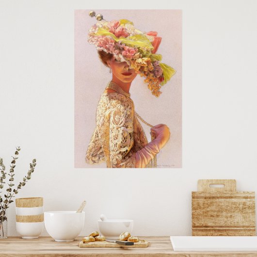 Romantic Lady Victoriaans Decor Poster (Keuken)