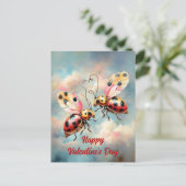 Romantic Ladybugs in Flight Briefkaart (Staand voorkant)