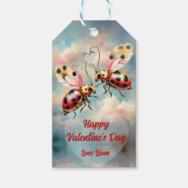 Romantic Ladybugs in Flight Cadeaulabel