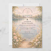 Romantic Lake Wildflower Forest Wedding Kaart (Voorkant)