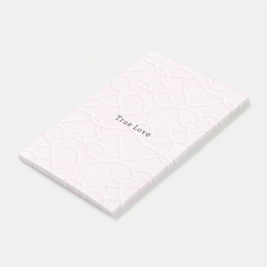 Romantic Large White Hearts Pink Valentine's Day Post-it® Notes (Schuin)