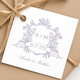 Romantic Lavender Floral Crest Wedding Thank You Bedankjes Labels