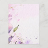 Romantic Lavender Floral Gold Wedding Details Informatiekaartje (Achterkant)