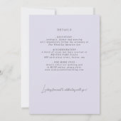 Romantic Lavender Floral met details bruiloft Kaart (Achterkant)