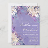 Romantic Lavender Floral Spring Wedding Reception Kaart (Voorkant)