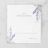 Romantic Lavender Floral Waterverf Plaatskaartje (Buitenkant ongevouwen)
