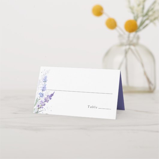 Romantic Lavender Floral Waterverf Plaatskaartje (Voorkant)