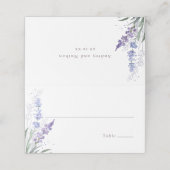 Romantic Lavender Floral Waterverf Plaatskaartje (Buitenkant ongevouwen)