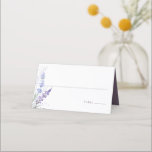 Romantic Lavender Floral Waterverf Plaatskaartje<br><div class="desc">Eenvoudig elegant en voor een romantische bruiloft is de waterverf lavender florals en klassieke serif font voorzien van parennamen op de achterkant.</div>