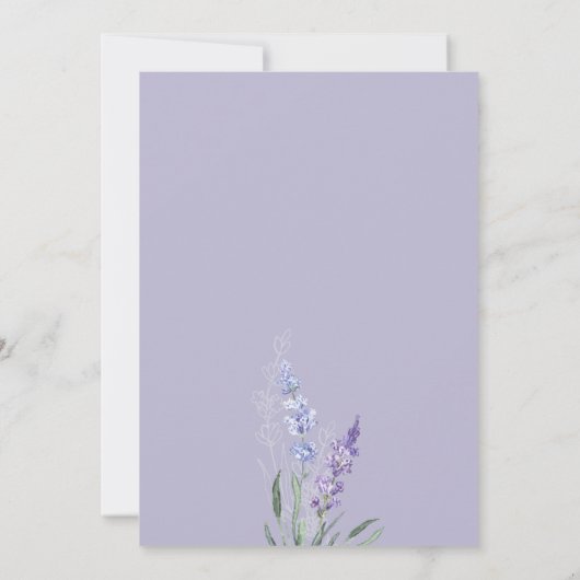Romantic Lavender Floral Waterverf Vrijgezellenfee Kaart (Achterkant)