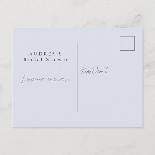 Romantic Lavender Floral Waterverf Vrijgezellenfee Uitnodiging Briefkaart (Achterkant)