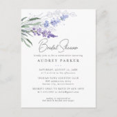 Romantic Lavender Floral Waterverf Vrijgezellenfee Uitnodiging Briefkaart (Voorkant)