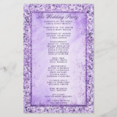 Romantic Lavender Glitter Wedding Programme (Achterkant)