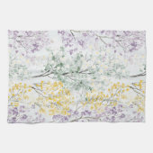 Romantic Lavender Green Yellow Flowers Theedoek (Horizontaal)