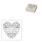 Romantic Lavender Heart From The Library Of Book Rubberstempel (Gestempeld)