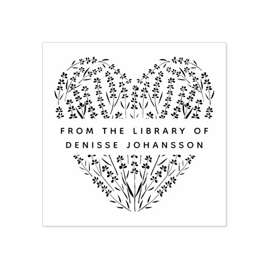 Romantic Lavender Heart From The Library Of Book Rubberstempel (Afrduk)