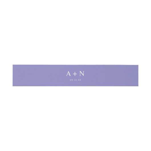 Romantic Lavender Monogram Uitnodigingen Wikkel (Vlak)