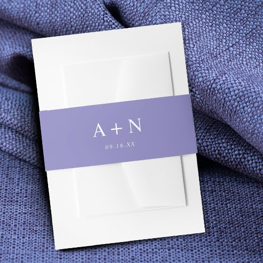 Romantic Lavender Monogram Uitnodigingen Wikkel