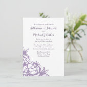Romantic Lavender Peonies Wedding Kaart (Staand voorkant)