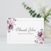 Romantic Lavender & Powder Blue Floral Blossom Bedankkaart (Staand voorkant)