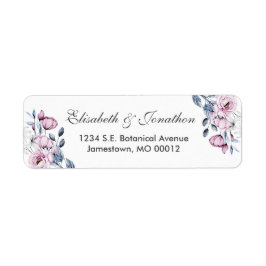 Romantic Lavender & Powder Blue Floral Blossom Etiket