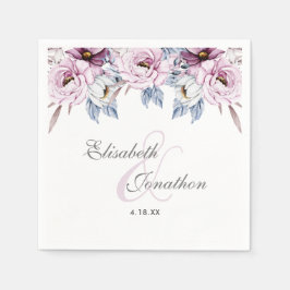 Romantic Lavender & Powder Blue Floral Blossom Servet