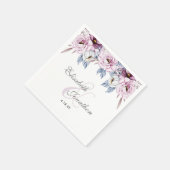 Romantic Lavender & Powder Blue Floral Blossom Servet (Hoek)