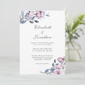 Romantic Lavender & Powder Blue Floral Bouquet Kaart (Staand voorkant)