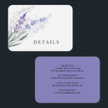 Romantic Lavender Waterverf Floral - Gegevens Informatiekaartje<br><div class="desc">Romantische en eenvoudige omhullingskaart bevat trouwgegevens en lavendel van de waterverf.</div>