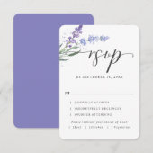 Romantic Lavender Waterverf Floral | Keuze uit maa RSVP Kaartje (Voorkant / Achterkant)