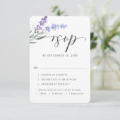 Romantic Lavender Waterverf Floral | Keuze uit maa RSVP Kaartje (Staand voorkant)