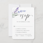 Romantic Lavender Waterverf Floral | Keuze uit maa RSVP Kaartje (Voorkant)