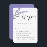 Romantic Lavender Waterverf Floral | Keuze uit maa RSVP Kaartje<br><div class="desc">Romantische en  lavendel van de waterverf met de keuze uit de maaltijd RSVP-kaart.</div>
