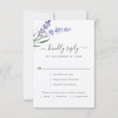 Romantic Lavender Waterverf Floral | Keuze uit maa RSVP Kaartje (Voorkant)