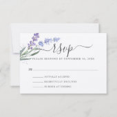 Romantic Lavender Waterverf Floral RSVP Kaartje (Voorkant)