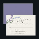 Romantic Lavender Waterverf Floral RSVP Kaartje<br><div class="desc">Romantische en  lavendel van de waterverf op de RSVP-kaart van de schaal.</div>