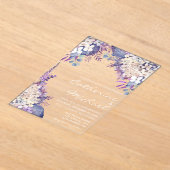 Romantic Lavender Waterverf Floral Spring Wedding Acryl Uitnodigingen (Laagn)