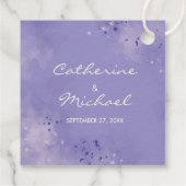 Romantic Lavender Waterverf Floral Spring Wedding Bedankjes Labels (Achterkant)