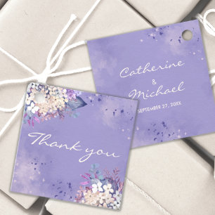 Romantic Lavender Waterverf Floral Spring Wedding Bedankjes Labels