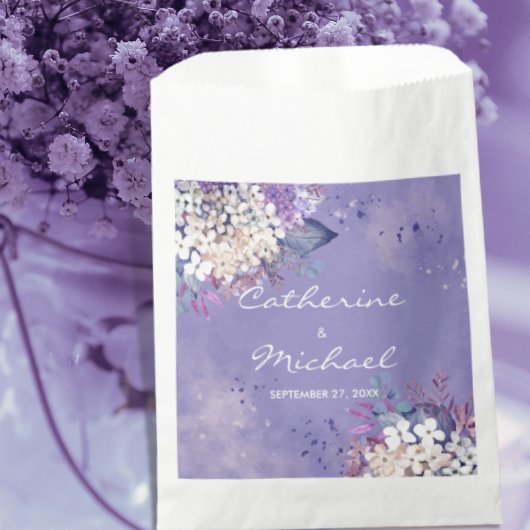 Romantic Lavender Waterverf Floral Spring Wedding Bedankzakje