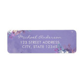 Romantic Lavender Waterverf Floral Spring Wedding Etiket (Voorkant)