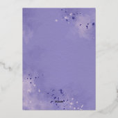 Romantic Lavender Waterverf Floral Spring Wedding Folie Uitnodiging (Achterkant)