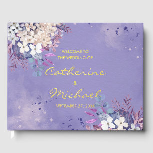Romantic Lavender Waterverf Floral Spring Wedding Gastenboek