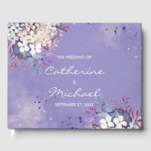 Romantic Lavender Waterverf Floral Spring Wedding Gastenboek