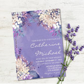 Romantic Lavender Waterverf Floral Spring Wedding Kaart