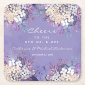 Romantic Lavender Waterverf Floral Spring Wedding Kartonnen Onderzetters (Voorkant)