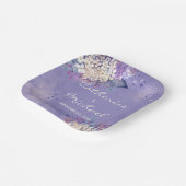 Romantic Lavender Waterverf Floral Spring Wedding Papieren Bordje (Gebogen)