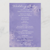 Romantic Lavender Waterverf Floral Spring Wedding Programmakaart (Achterkant)
