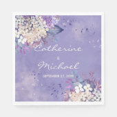 Romantic Lavender Waterverf Floral Spring Wedding Servet (Voorkant)